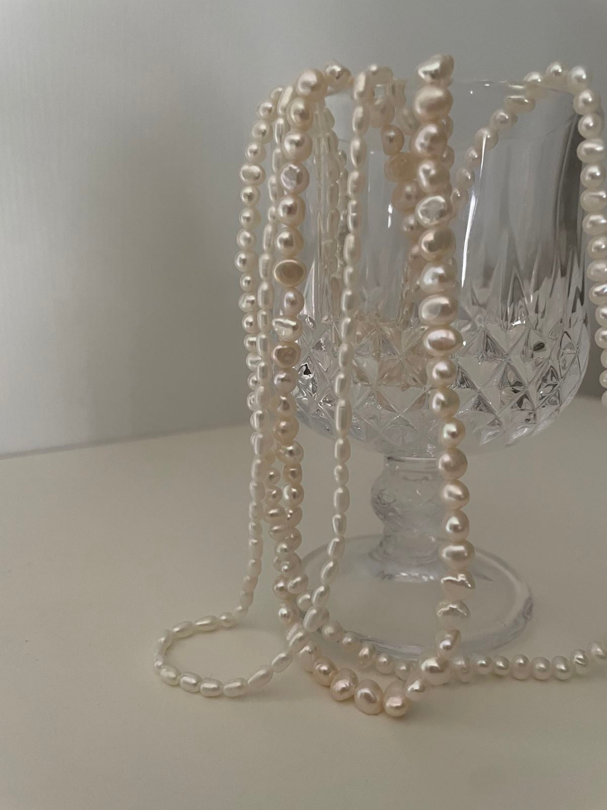 Simple Pearl Triple Strand Necklace