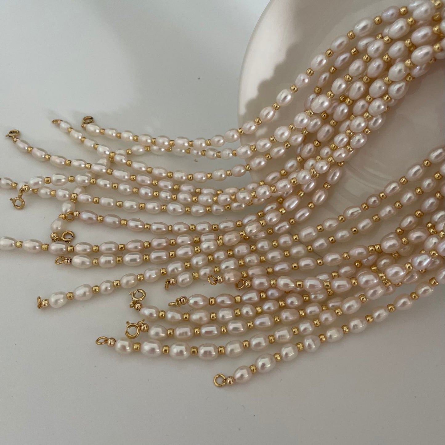 Ball Pearl Gold Chain Necklace