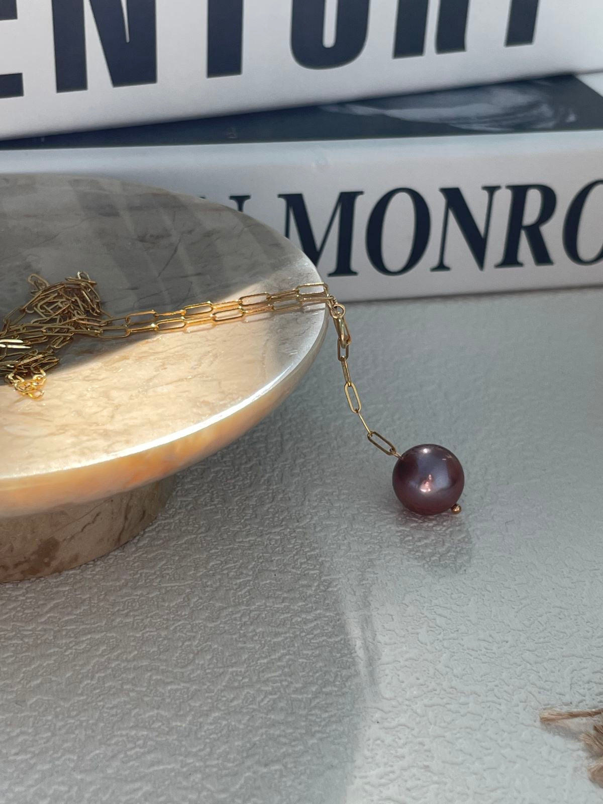 Purple Pearl Gold Necklace