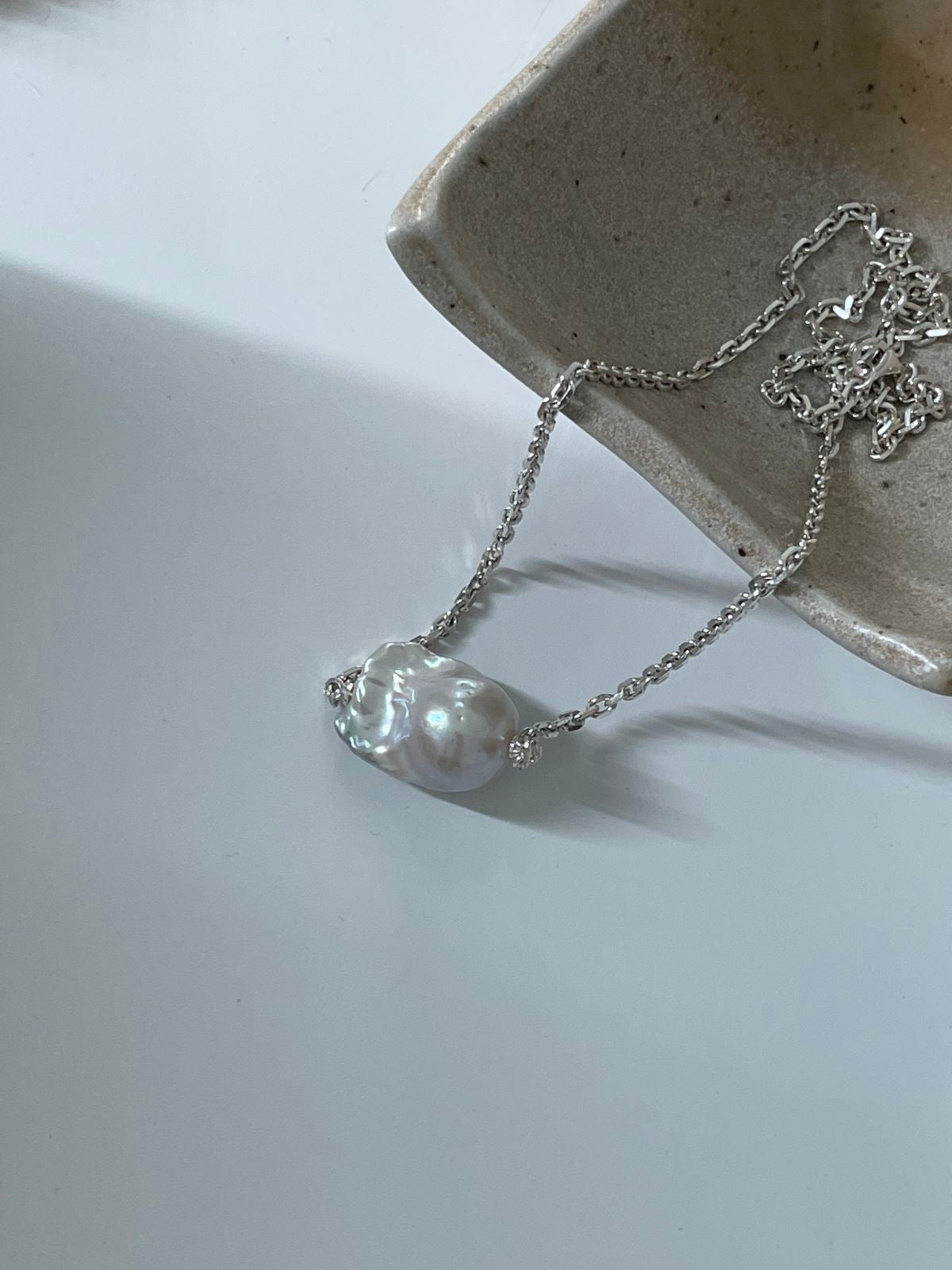 Baroque Pearl Silver Necklace