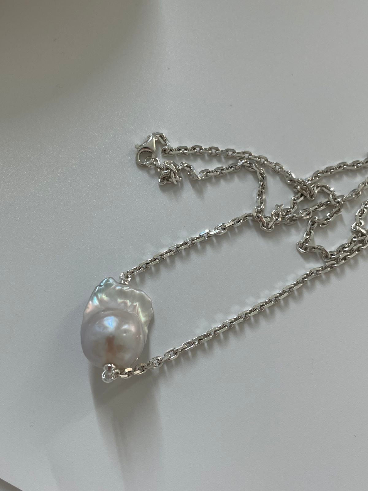 Baroque Pearl Silver Necklace