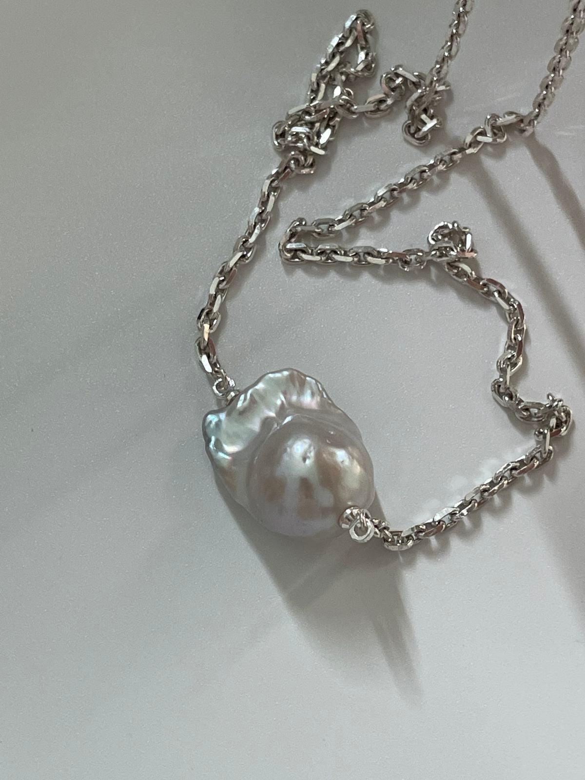 Baroque Pearl Silver Necklace