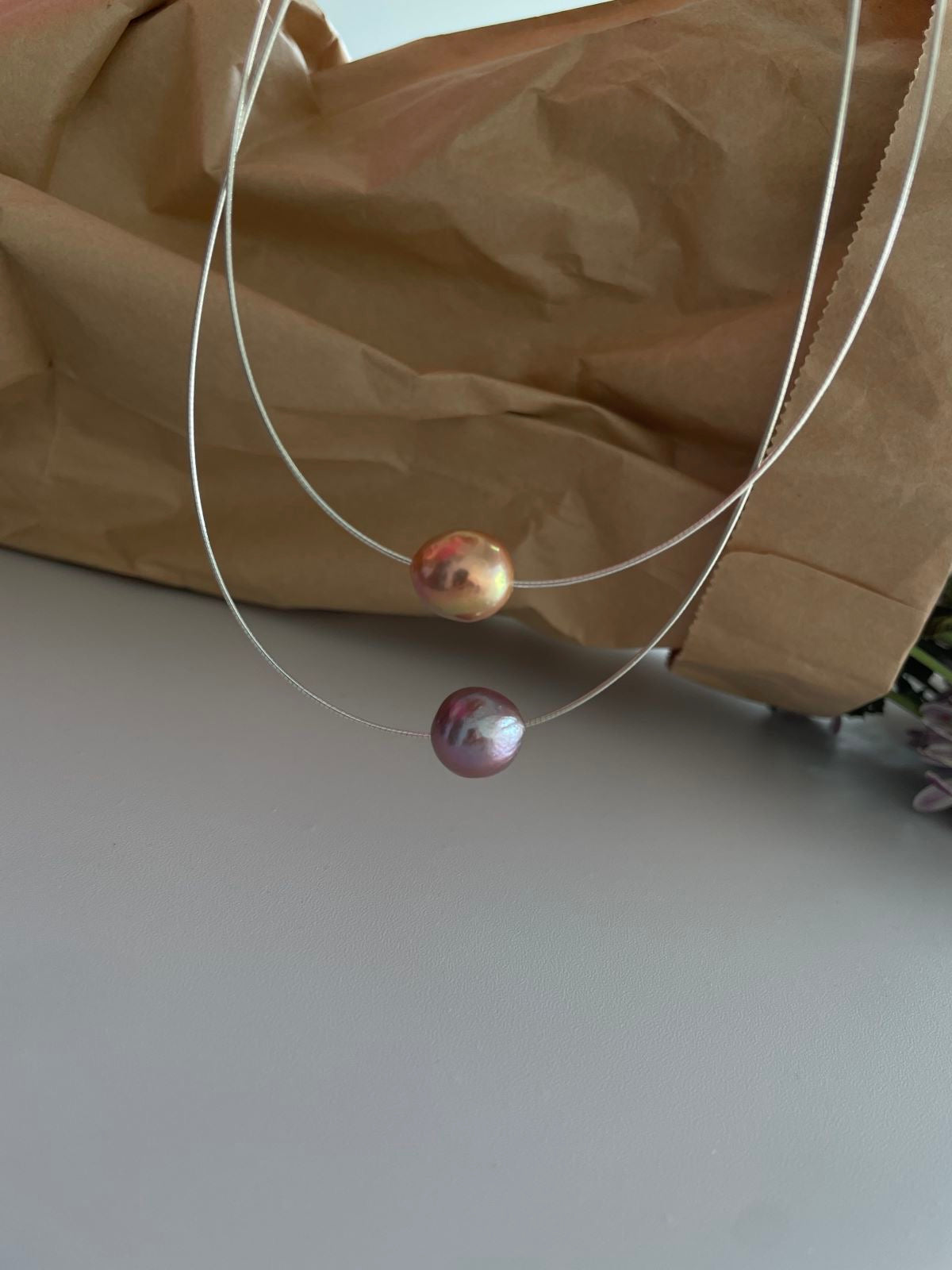 Colorful Pearl Pendant in Silver