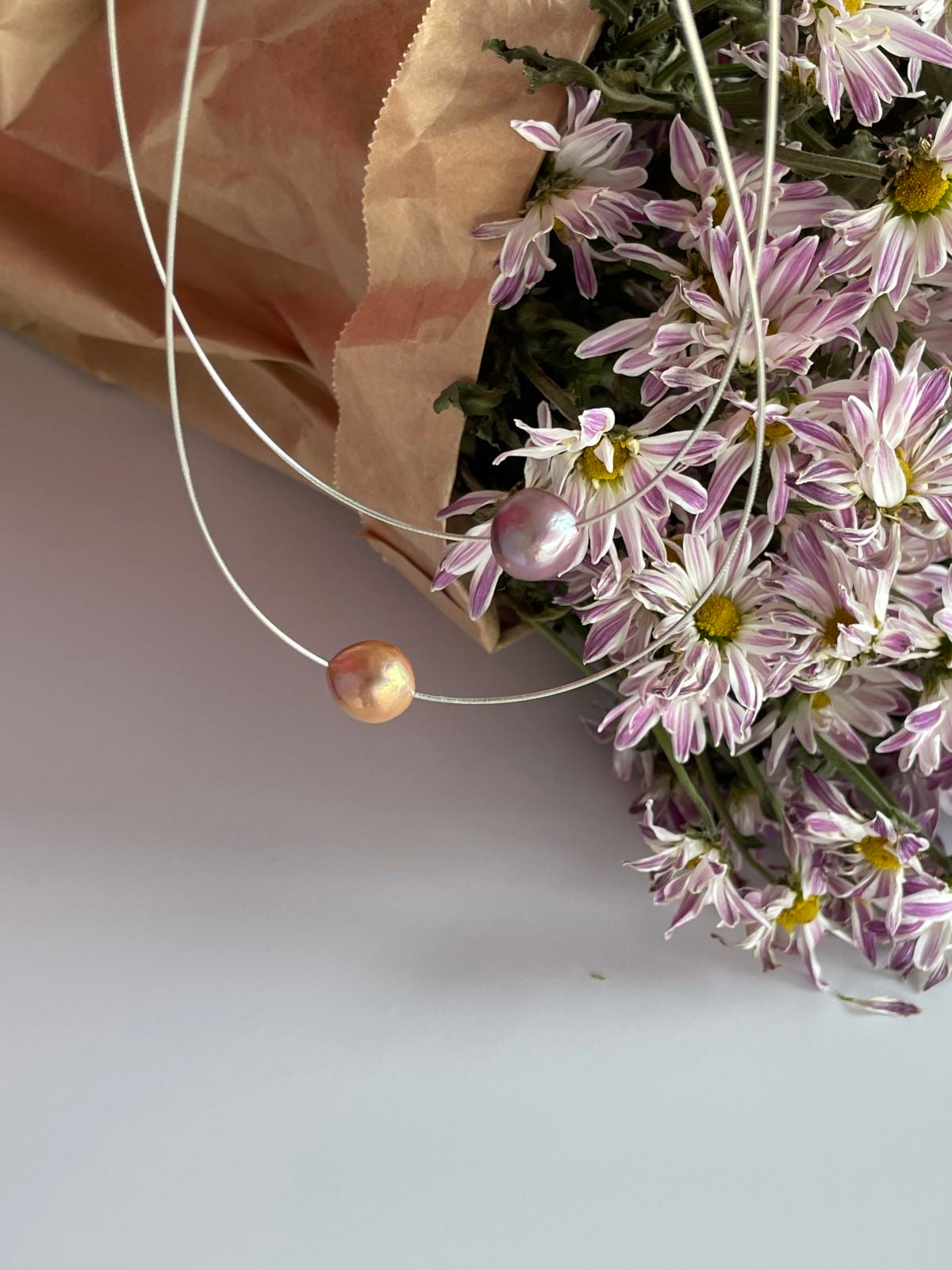 Colorful Pearl Pendant in Silver