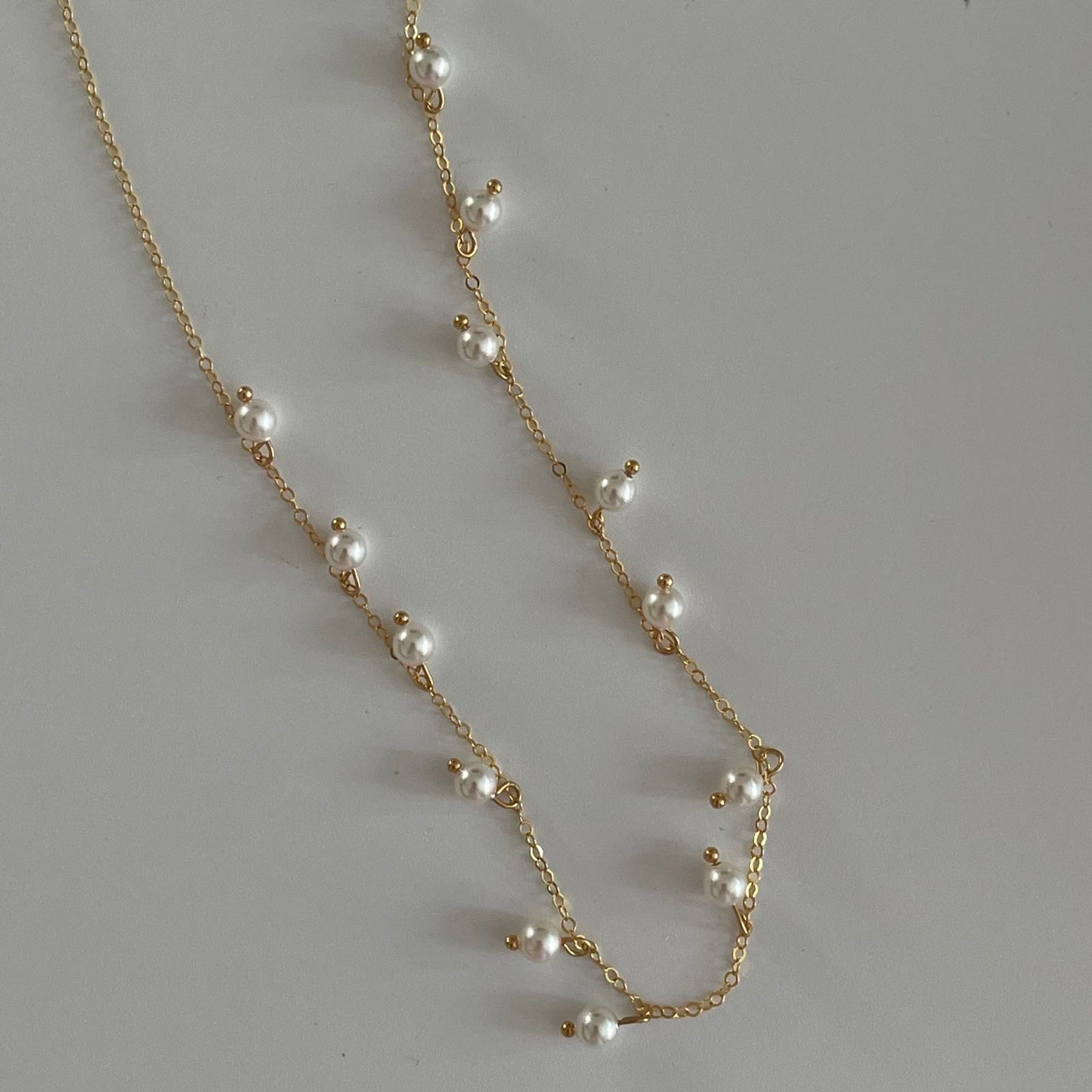 Pearl on Gold Chain Necklace