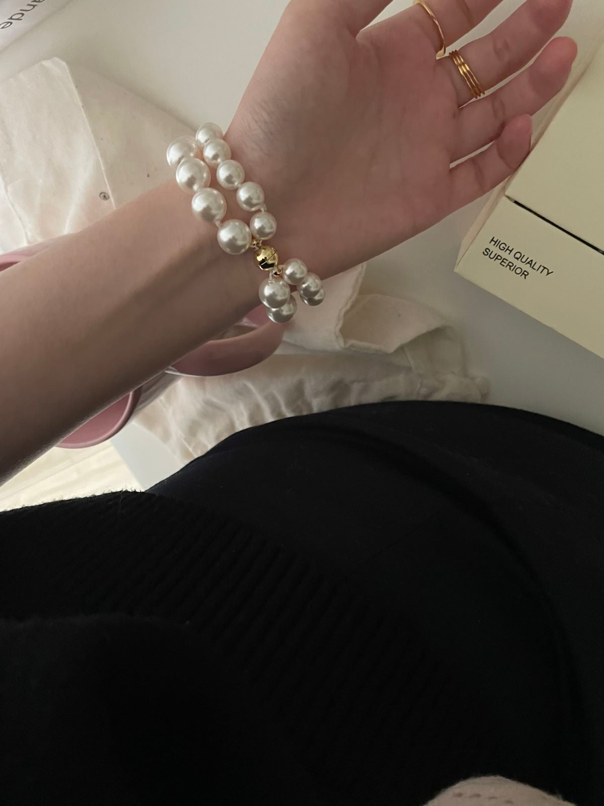 French Elegance Double Pearl Bracelet