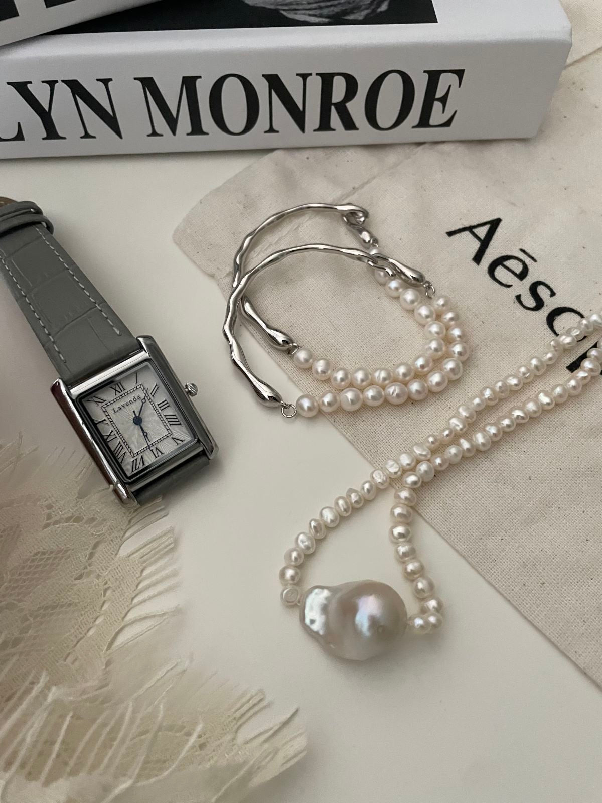 Pearl and Silver Bracelet