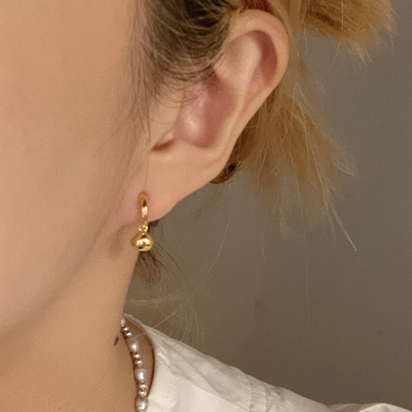 Silver-Plated 18K Gold Ball Earrings