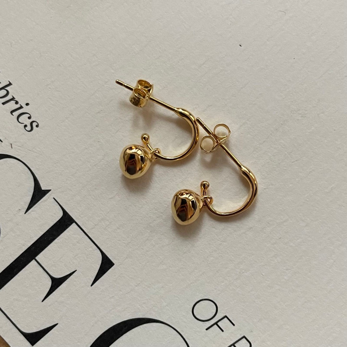 Silver-Plated 18K Gold Ball Earrings