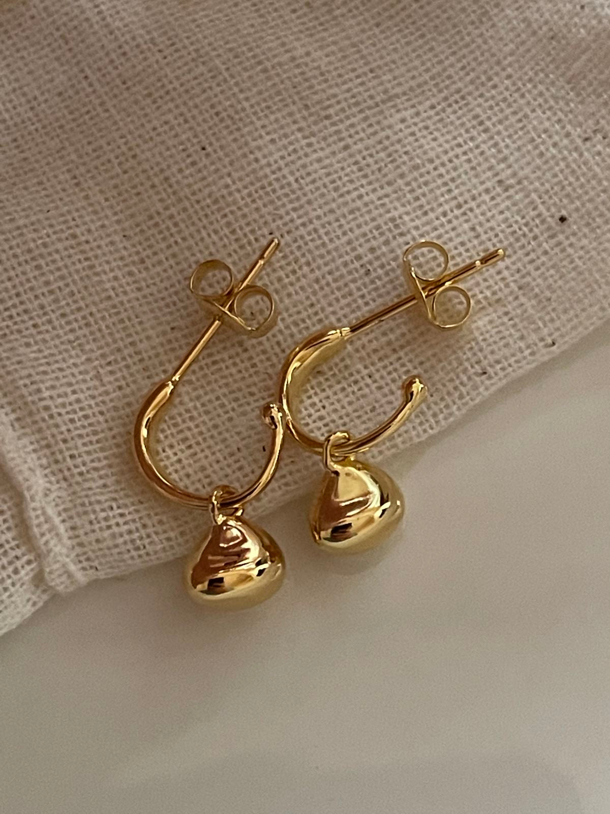 Silver-Plated 18K Gold Ball Earrings