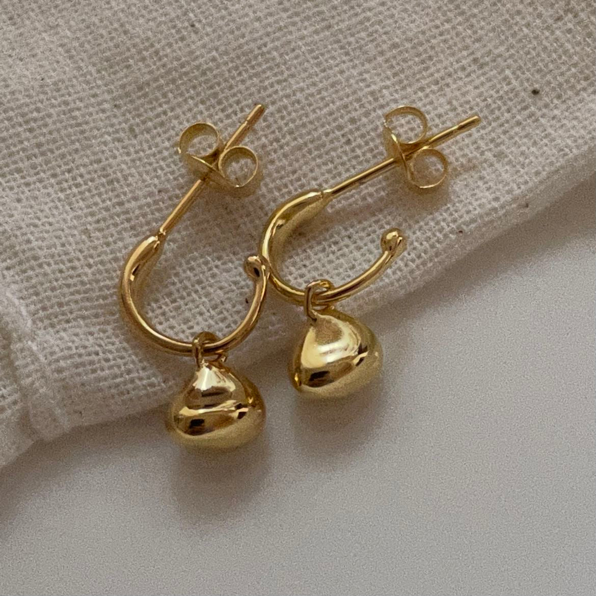 Silver-Plated 18K Gold Ball Earrings