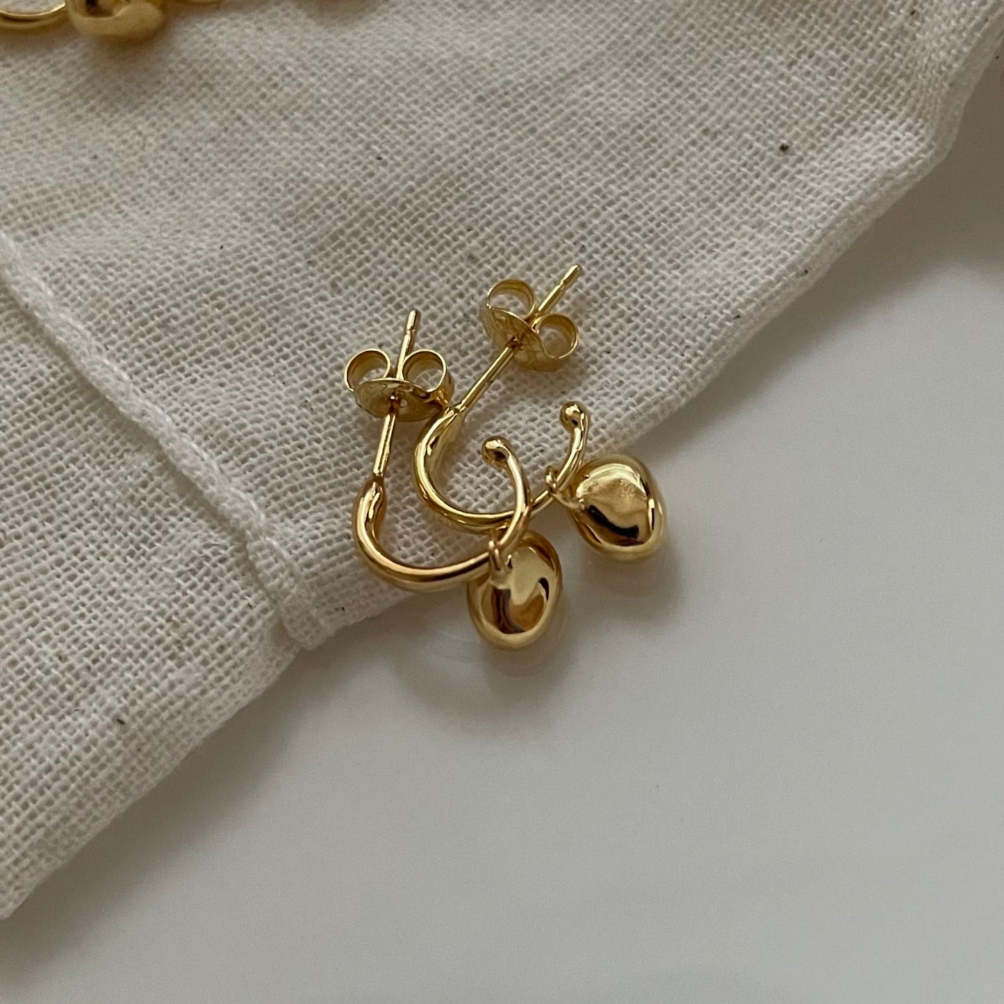 Silver-Plated 18K Gold Ball Earrings