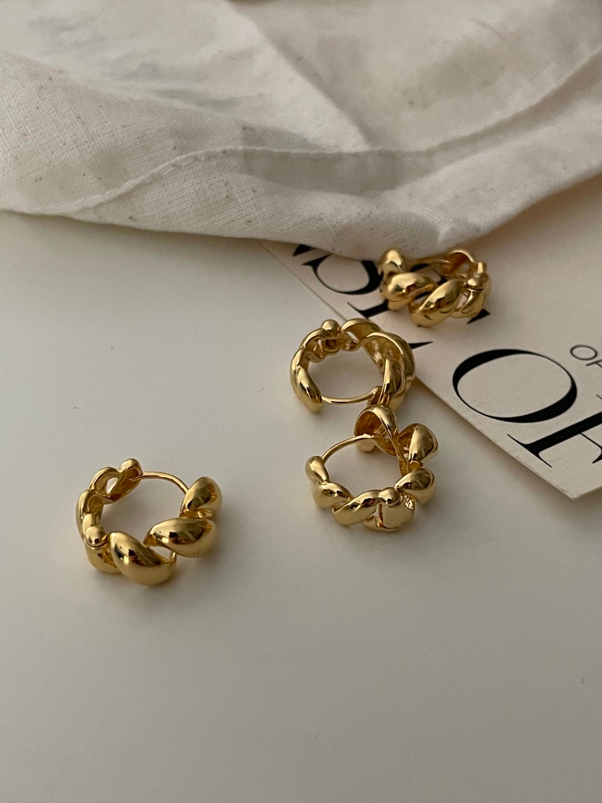 Silver-Plated 18K Gold Earrings