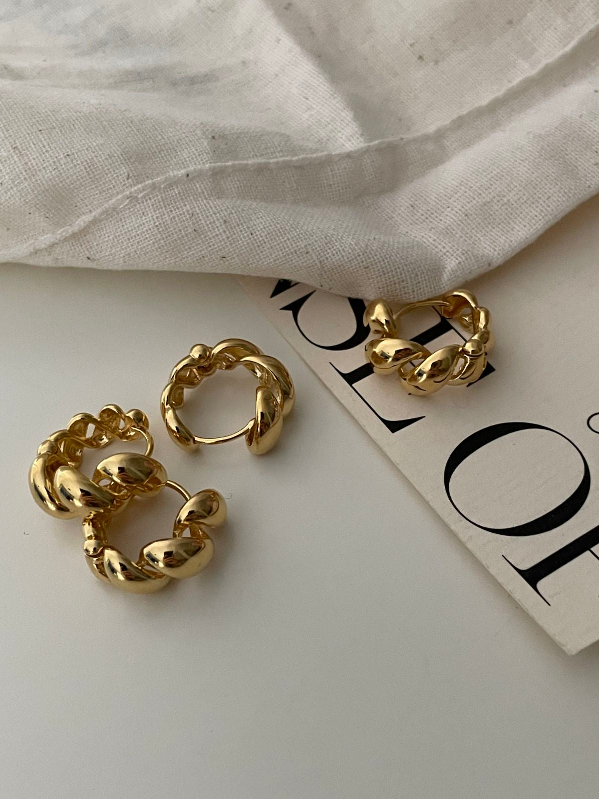 Silver-Plated 18K Gold Earrings