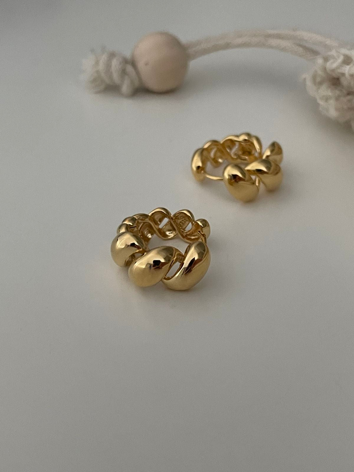 Silver-Plated 18K Gold Earrings