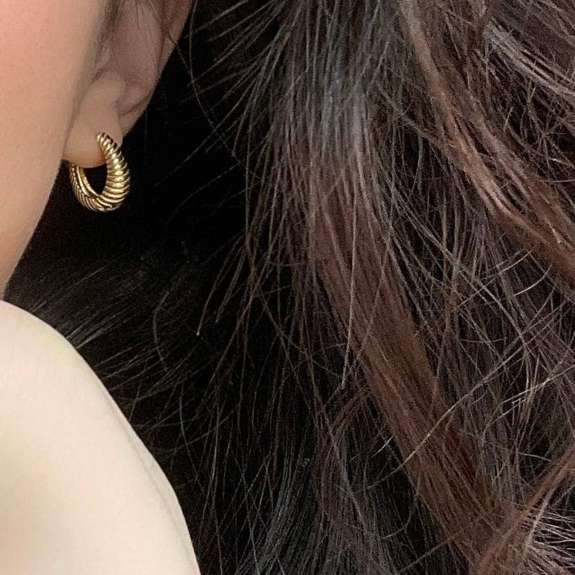 Silver-Plated threaded Gold Earrings