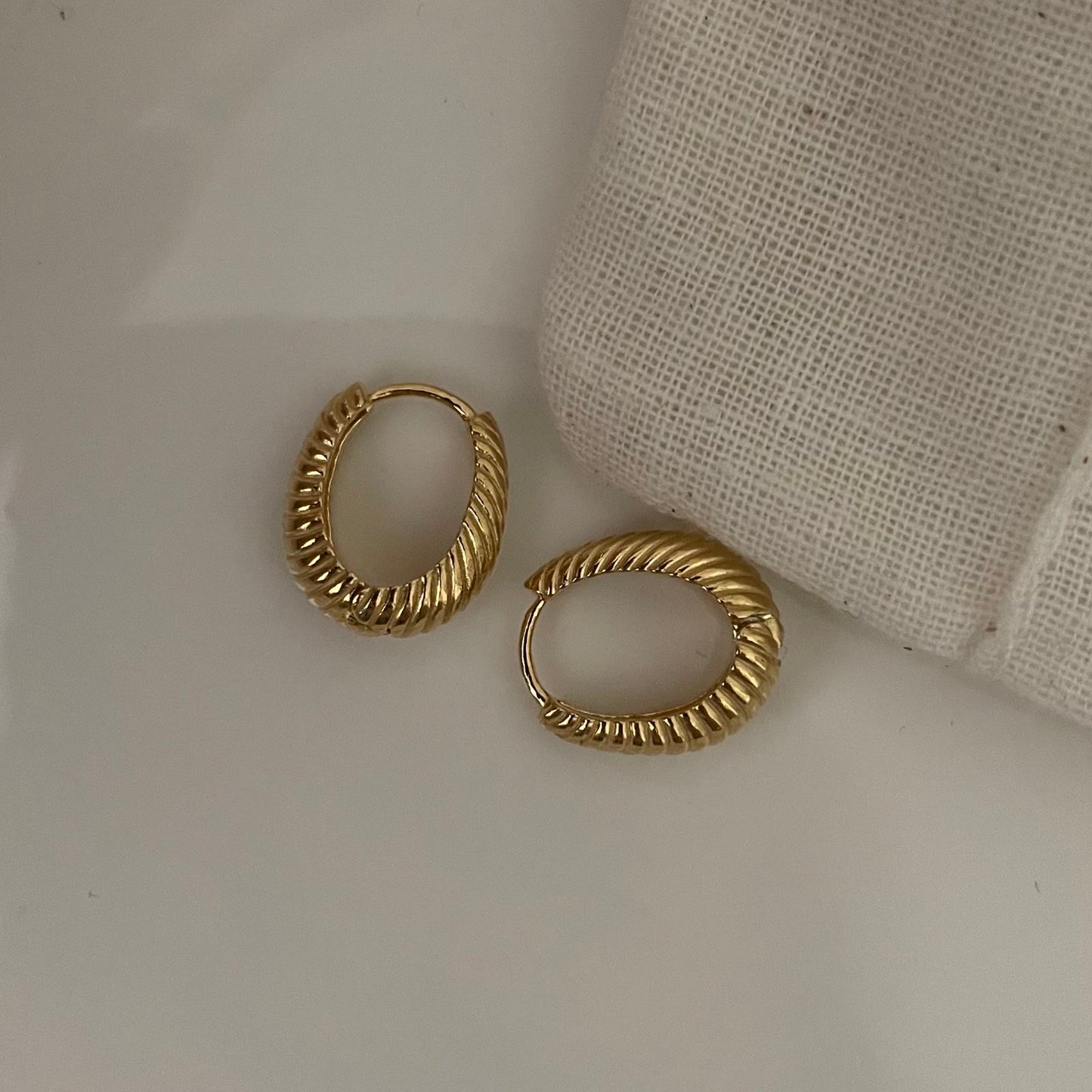 Silver-Plated threaded Gold Earrings