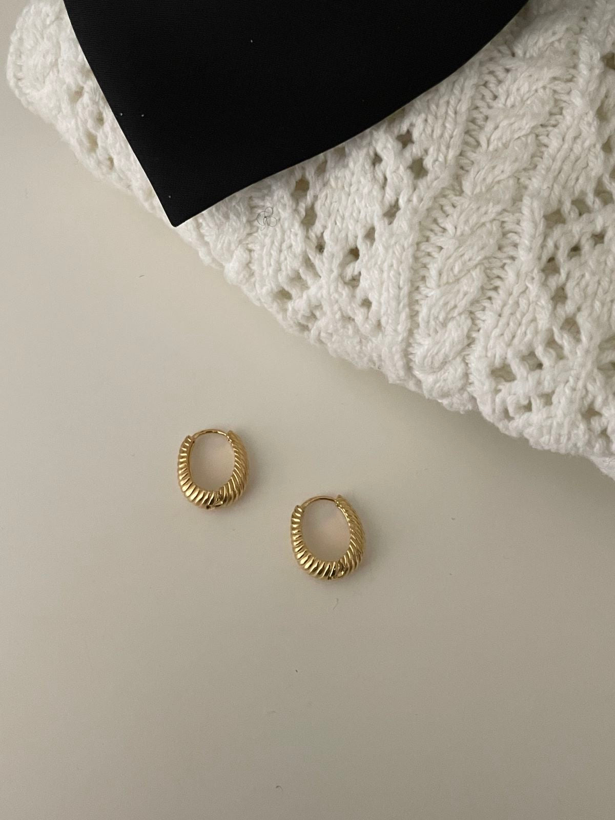 Silver-Plated threaded Gold Earrings