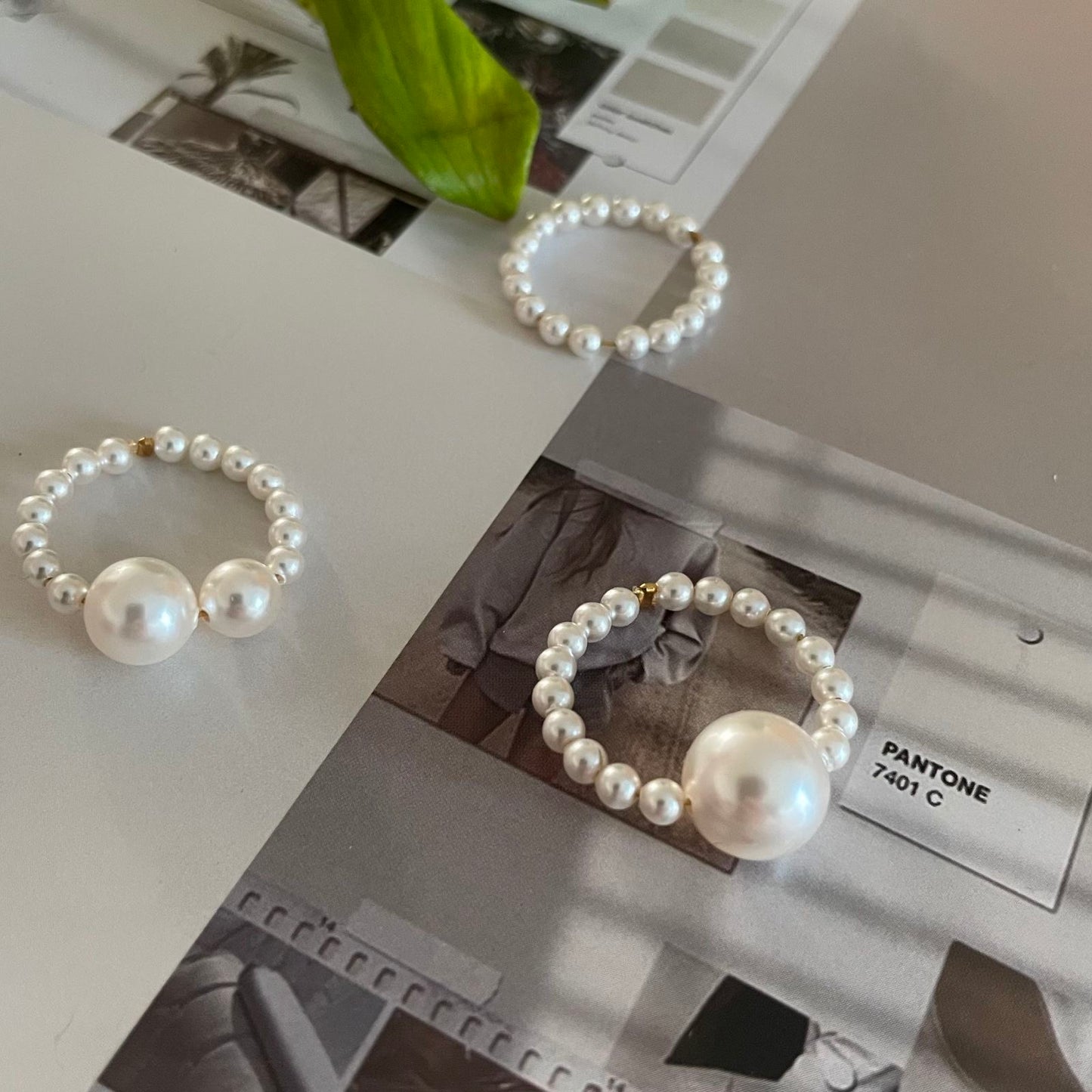 Artificial pearl ring