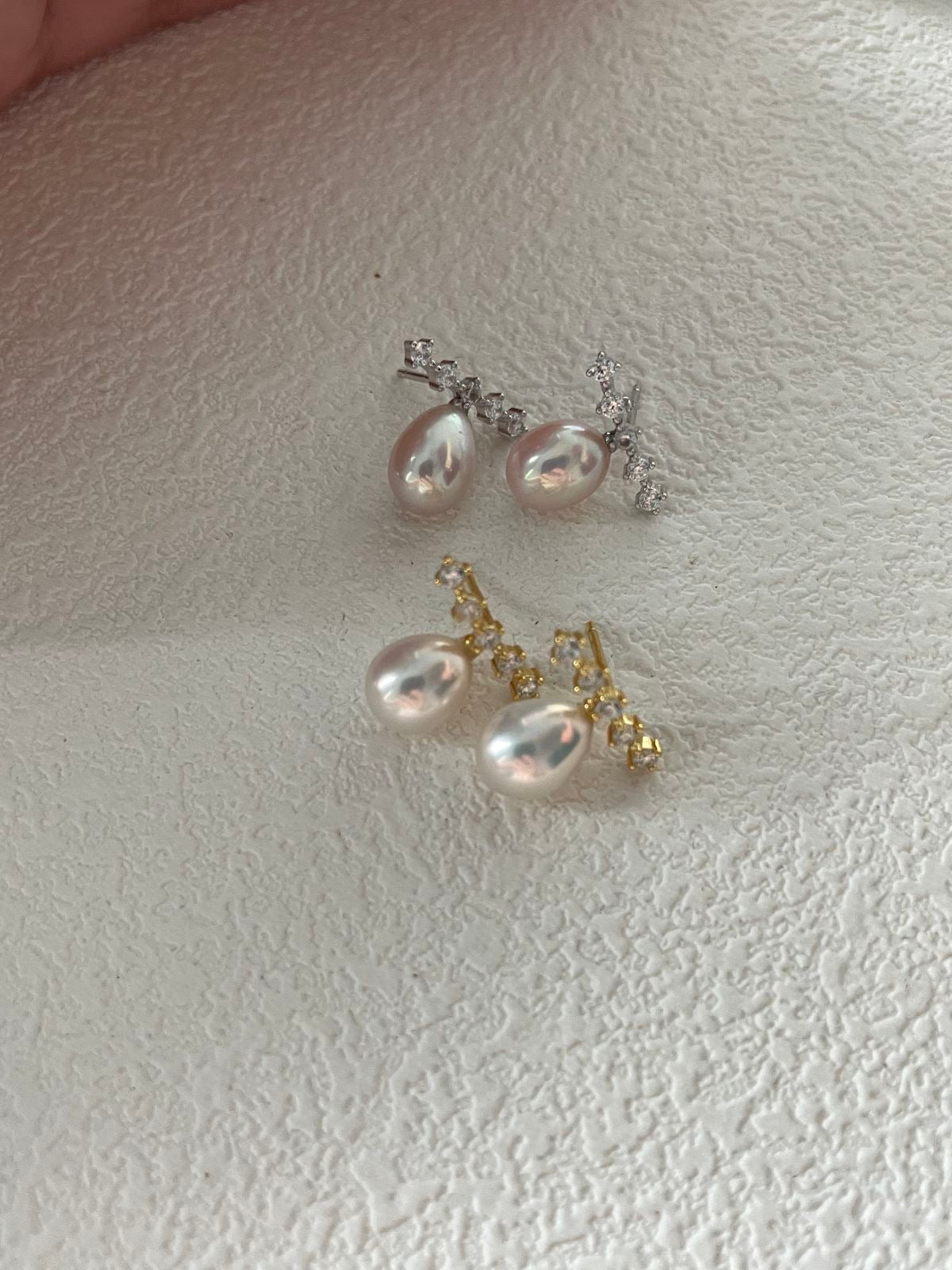 Pearl Ear Studs in Sterling Silver