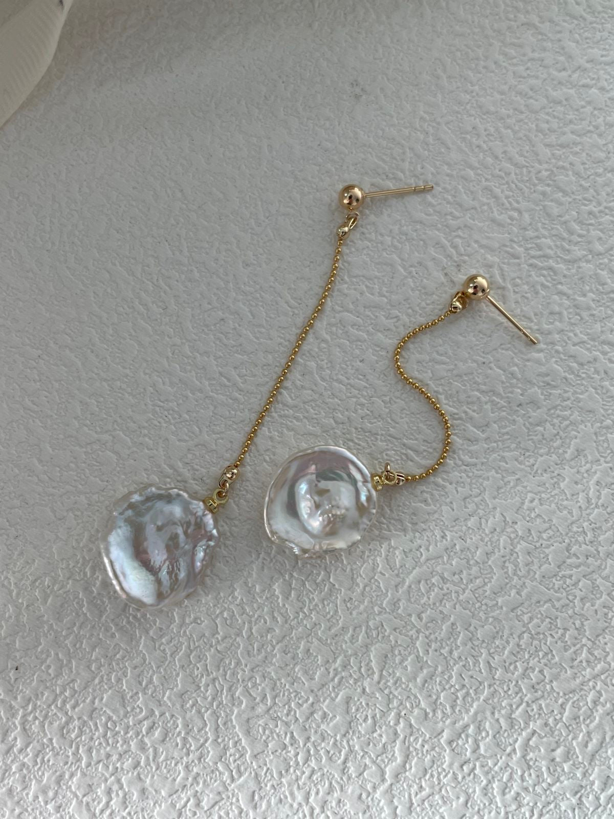 Flower Pearl Long Chain Earrings