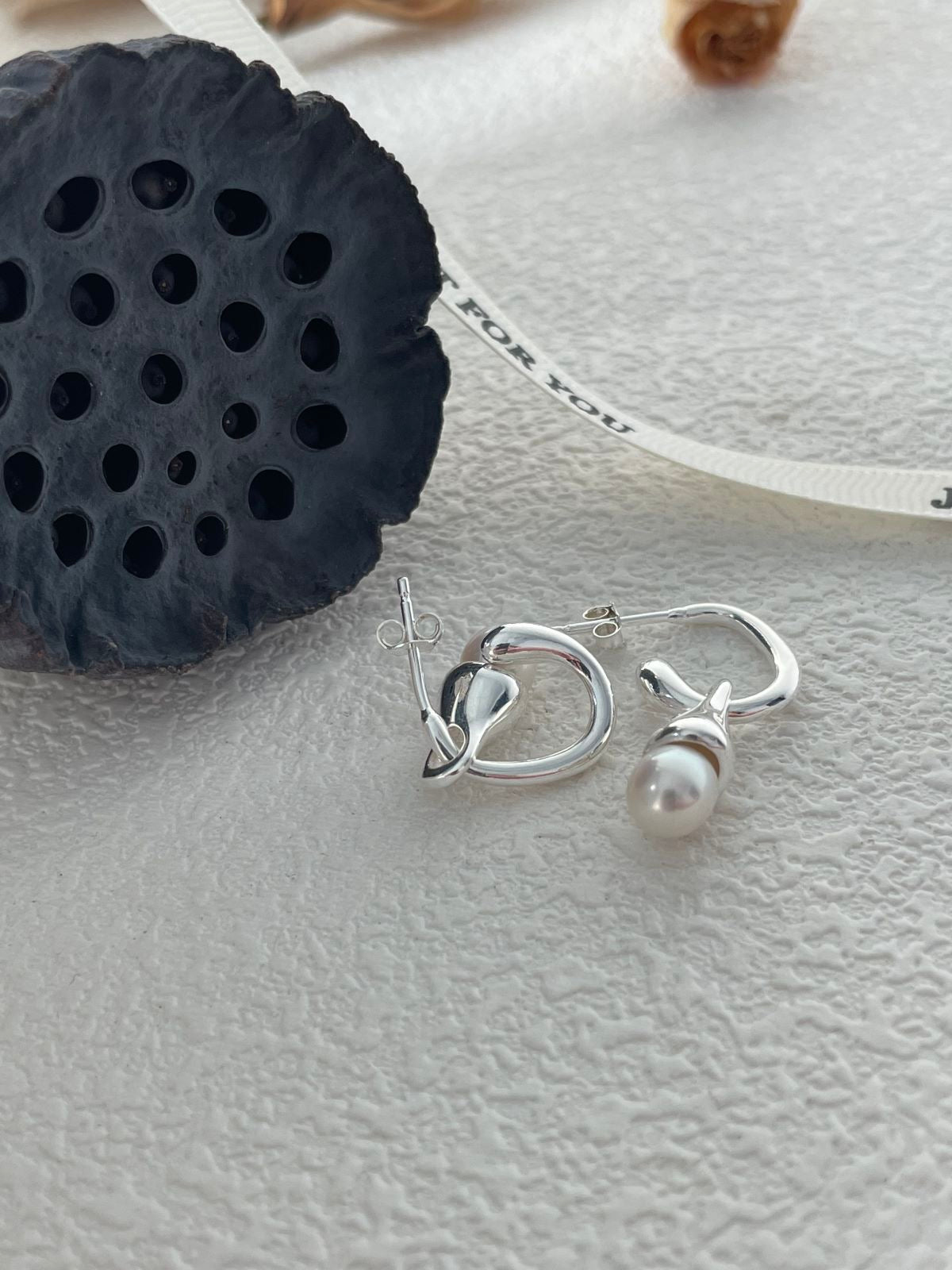 Sterling Silver Pearl Stud Earrings