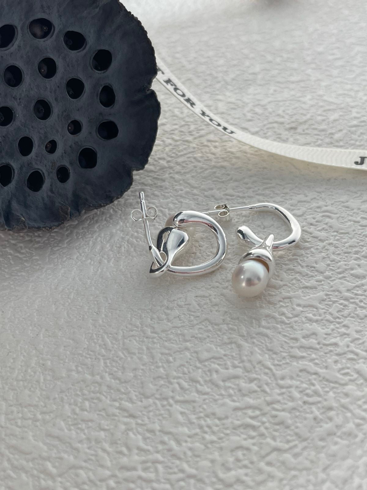 Sterling Silver Pearl Stud Earrings