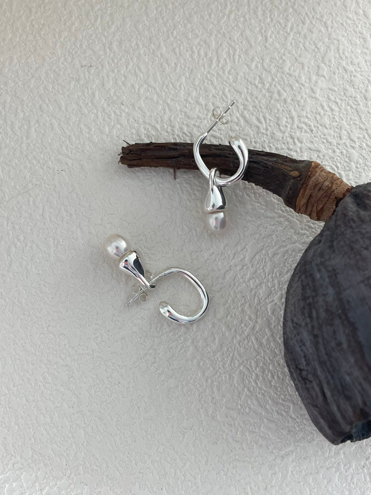 Sterling Silver Pearl Stud Earrings