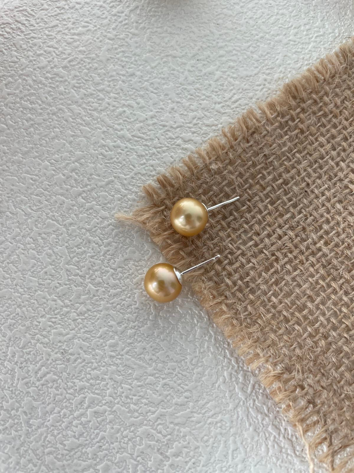 Sun-Kissed Glow: Yellow Pearl Ear Studs