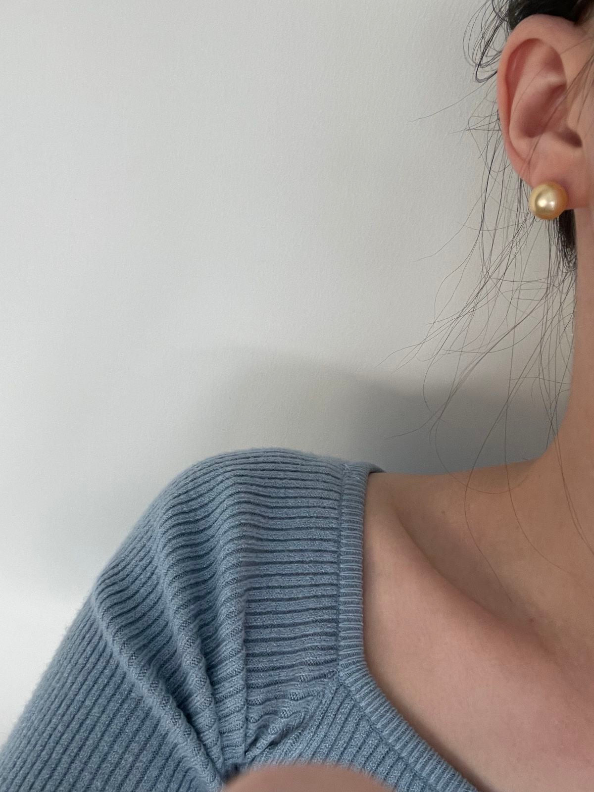 Sun-Kissed Glow: Yellow Pearl Ear Studs