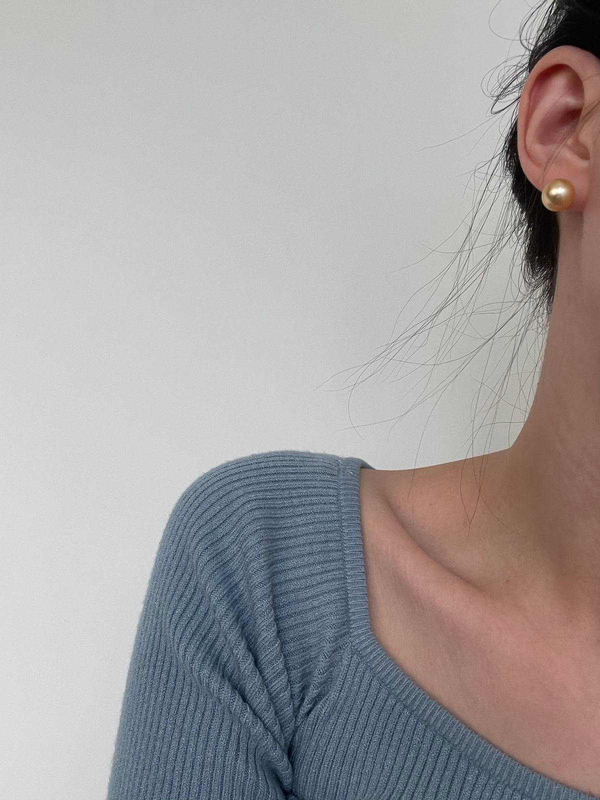 Sun-Kissed Glow: Yellow Pearl Ear Studs