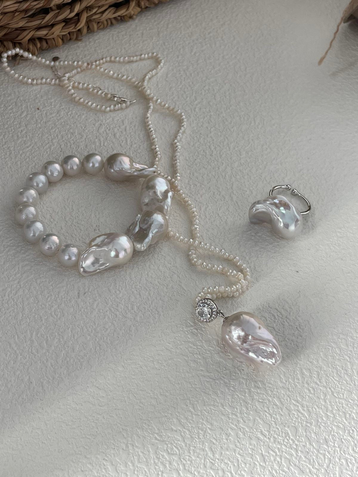 Jumbo Baroque Pearl Pendant with Pearl Chain